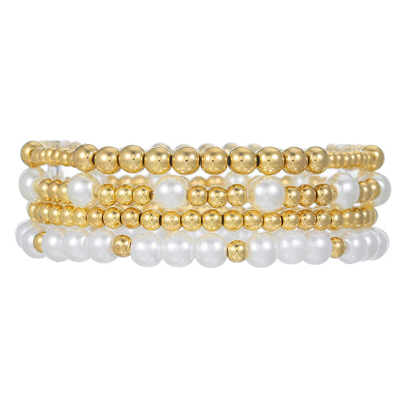Handmade Beaded Elastic Anklet Bracelet Pearl Ccb Shell Geometric Fivepointed Star Disc Style