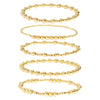 Handmade Beaded Elastic Anklet Bracelet Pearl Ccb Shell Geometric Fivepointed Star Disc Style