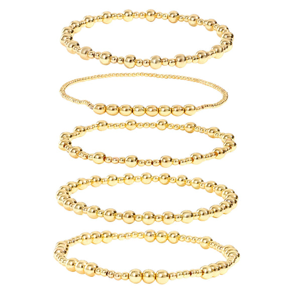 Handmade Beaded Elastic Anklet Bracelet Pearl Ccb Shell Geometric Fivepointed Star Disc Style
