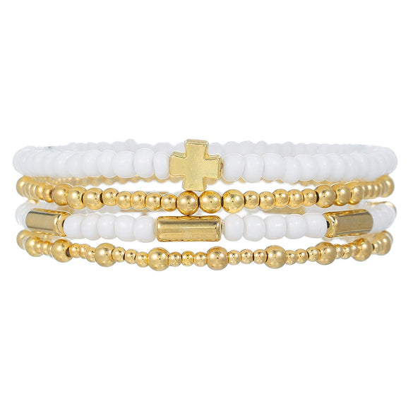 Handmade Beaded Elastic Anklet Bracelet Pearl Ccb Shell Geometric Fivepointed Star Disc Style