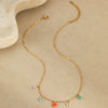 Handmade Beaded Flower Stainless Steel Geometric Necklace For Women With Electroplating Fashion Style