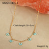Handmade Beaded Flower Stainless Steel Geometric Necklace For Women With Electroplating Fashion Style