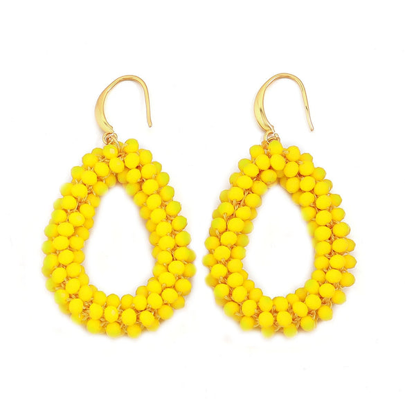 Handmade Beaded Geometric Water Drop Earrings For Women Fashion Style