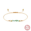 Handmade Beaded Gravel Silver Bracelet With Irregular Colored Crystal Wax Thread And Electroplating