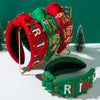Handmade Beaded Hair Band With Letter Merrychristmashoho Pattern For Women