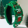 Handmade Beaded Hair Band With Letter Merrychristmashoho Pattern For Women