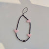 Handmade Beaded Mobile Phone Chain Glass Glaze Love Water Drops Bell Pattern