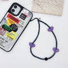 Handmade Beaded Mobile Phone Chain Glass Glaze Love Water Drops Bell Pattern