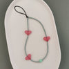 Handmade Beaded Mobile Phone Chain Glass Glaze Love Water Drops Bell Pattern
