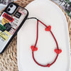 Handmade Beaded Mobile Phone Chain Glass Glaze Love Water Drops Bell Pattern