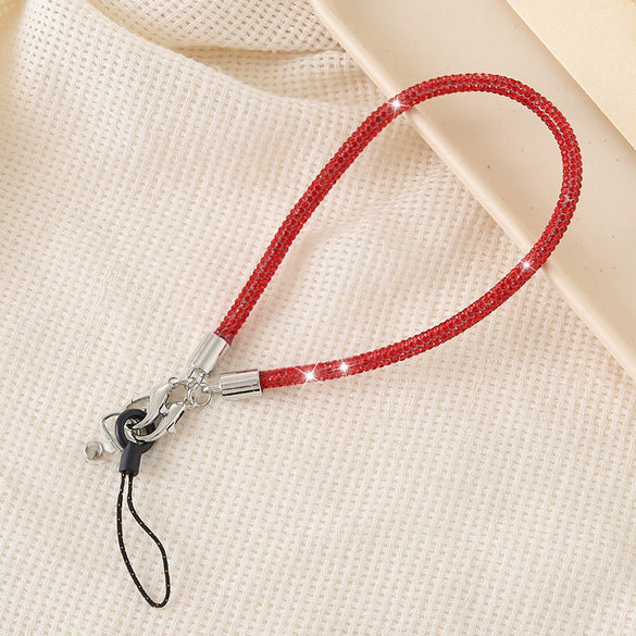 Handmade Beaded Mobile Phone Chain With Love Water Drops Bells Rhinestone Jewelry Pendant For Women
