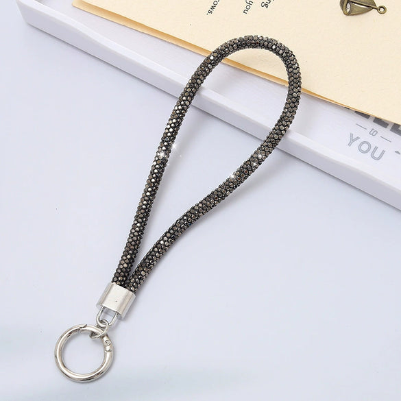 Handmade Beaded Mobile Phone Chain With Love Water Drops Bells Rhinestone Jewelry Pendant For Women