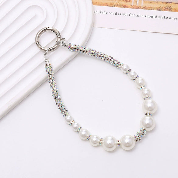 Handmade Beaded Mobile Phone Chain With Love Water Drops Bells Rhinestone Jewelry Pendant For Women