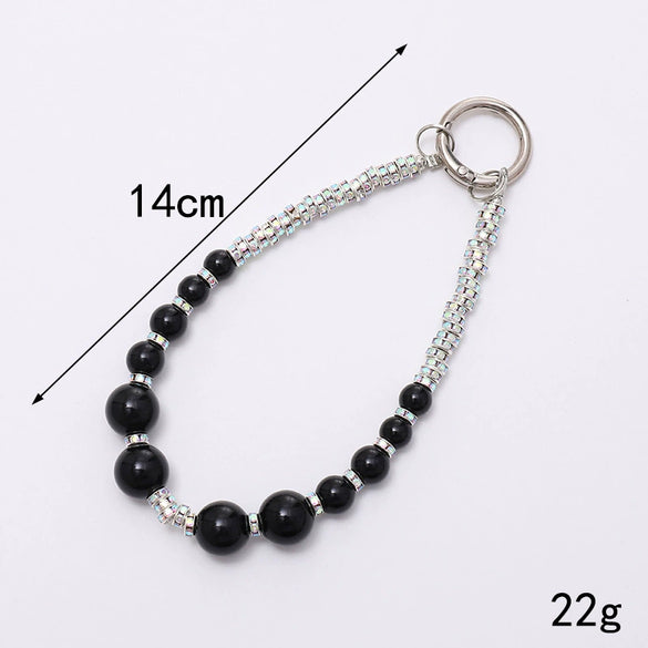 Handmade Beaded Mobile Phone Chain With Love Water Drops Bells Rhinestone Jewelry Pendant For Women