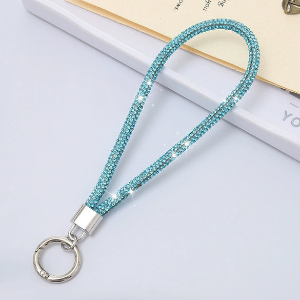 Handmade Beaded Mobile Phone Chain With Love Water Drops Bells Rhinestone Jewelry Pendant For Women