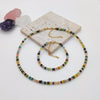 Handmade Beaded Multicolor Natural Stone Bracelet And Necklace Set With Stars Sun Moon Clouds Universe Pattern For Women