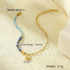 Handmade Beaded Stainless Steel Square Geometric Zircon Adjustable Women's Bracelet Electroplated