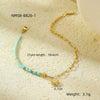 Handmade Beaded Stainless Steel Square Geometric Zircon Adjustable Women's Bracelet Electroplated