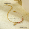 Handmade Beaded Stainless Steel Square Geometric Zircon Adjustable Women's Bracelet Electroplated
