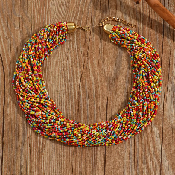 Handmade Bohemian Multicolor Plastic Wholesale Necklace