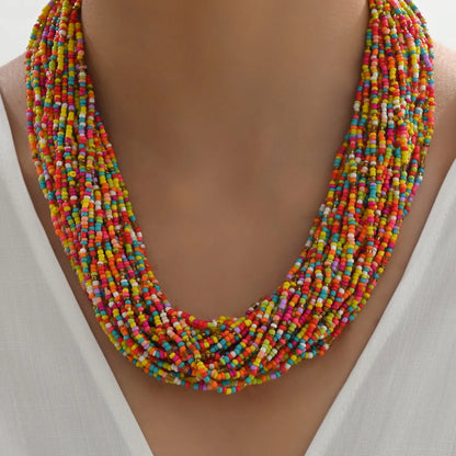 Handmade Bohemian Multicolor Plastic Wholesale Necklace