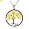 Handmade Bronze Plated Alloy Tree Pendant Necklace With Amethyst Crystal And Ball Chain For Women Minimalist Wound Flower Jewelry