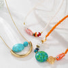 Handmade Ceramic Rice Beads Stone Alloy Acrylic Geometric Fish Bead O Word Chain Clavicle Necklace For Unisex