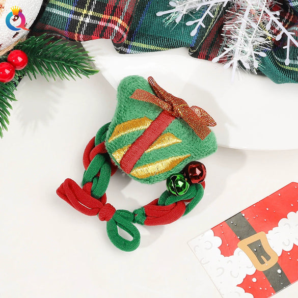 Handmade Christmas Deer Velvet Hair Scrunchie High Elastic Fabric Hair Tie For Festive Hairstyles