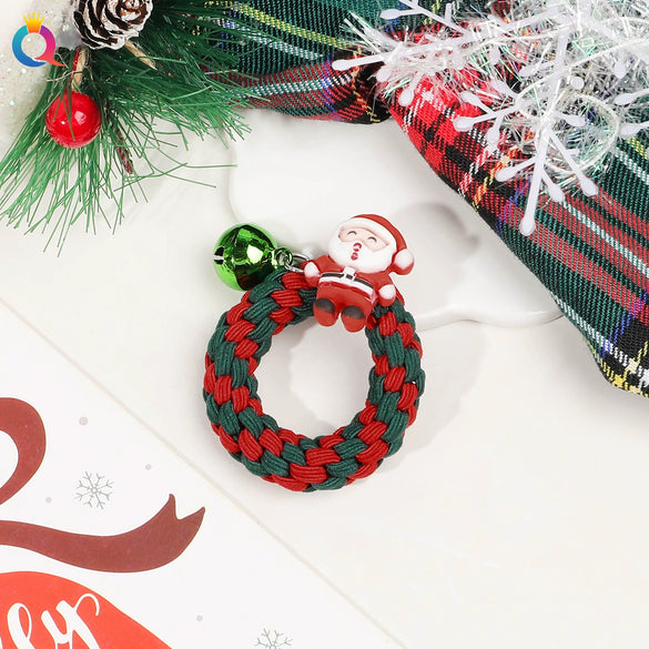 Handmade Christmas Deer Velvet Hair Scrunchie High Elastic Fabric Hair Tie For Festive Hairstyles