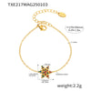 Handmade Christmas Snowflake Inlaid Zircon Stainless Steel Light Luxury Necklace Earrings Bracelet Suit For Women With Electroplating