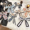 Handmade Cloth Bow Ribbon Pearl Hair Tie Hair Band Scarf Style Head Accessory For Women
