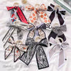 Handmade Cloth Bow Ribbon Pearl Hair Tie Hair Band Scarf Style Head Accessory For Women