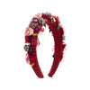 Handmade Cloth Flower Rhinestone Headband For Women In Baroque Fashion Style