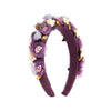 Handmade Cloth Flower Rhinestone Headband For Women In Baroque Fashion Style