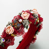 Handmade Cloth Flower Rhinestone Headband For Women In Baroque Fashion Style