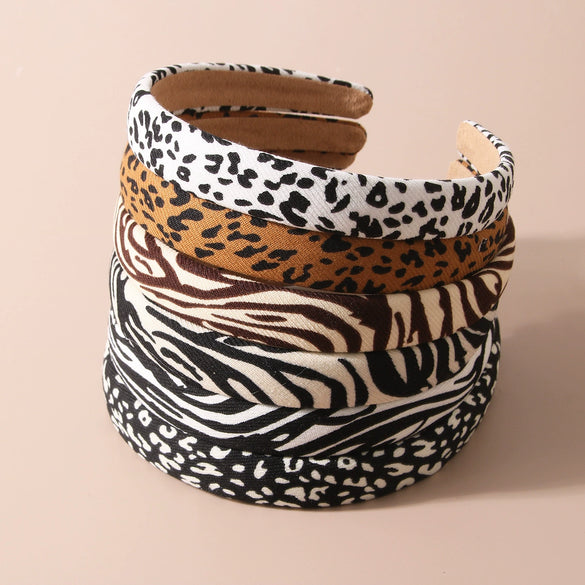 Handmade Cloth Headband With Zebra And Leopard Prints For Women