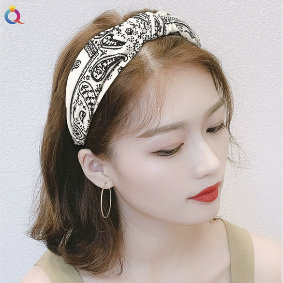 Handmade Cloth Retro Baroque Cashew Flower Women's Headband For Yoga Hair Accessories