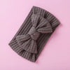 Handmade Cloth Wide Bow Hair Band Solid Color Knitted Headband Baby And Children Hair Accessory