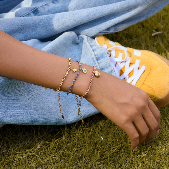 Handmade Colorful Braided Rope Stainless Steel Bracelet With Animal Zodiac Pendant Electroplated Highend Jewelry