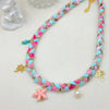 Handmade Colorful Braided Titanium Steel Necklace With Animal Zodiac Pattern And Electroplating Design