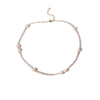 Handmade Colorful Natural Stone And Freshwater Pearl Clavicle Chain Necklace With Mixed Gemstone Setting