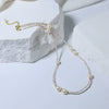 Handmade Colorful Natural Stone And Freshwater Pearl Clavicle Chain Necklace With Mixed Gemstone Setting