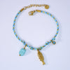 Handmade Colorful Rope Titanium Steel Ins Style Electroplated Natural Stone Necklace