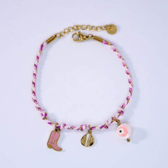 Handmade Colorful Rope Titanium Steel Ins Style Electroplated Natural Stone Necklace