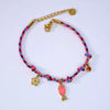 Handmade Colorful Rope Titanium Steel Ins Style Electroplated Natural Stone Necklace
