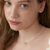 Handmade Copper Beaded Pearl Bow Butterfly Pendant Necklace With Real Gold Color Electroplated Chain For Women