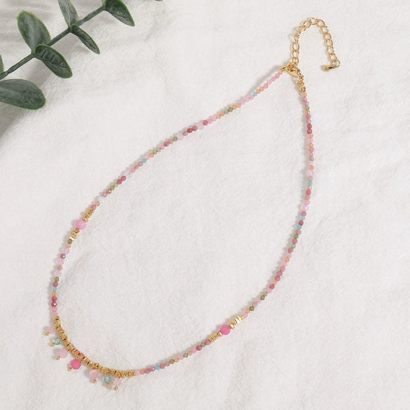Handmade Copper Geometric Beaded Necklace For Women
