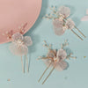 Handmade Copper Pearl Floral Headband Retro Gold Petal Hair Accessory For Women Bridal Wedding Xiuhe Dress Headwear