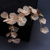 Handmade Copper Pearl Floral Headband Retro Gold Petal Hair Accessory For Women Bridal Wedding Xiuhe Dress Headwear
