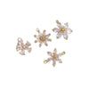 Handmade Copper Pendant With Natural Zircon Daisy Flower Double Hanging Design In Electroplated Gold Color For Diy Jewelry Making